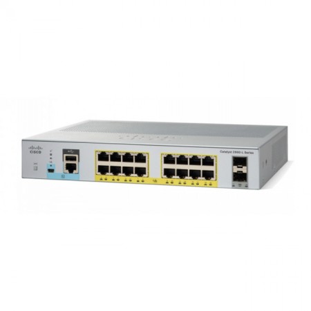 Коммутатор Cisco Catalyst 2960L 16 port GigE with PoE, 2 x 1G SFP, LAN Lite